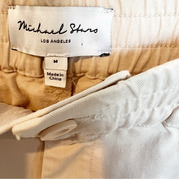 NEW Michael Stars size M Penny Pant Tan Pleated Front Tan Pants Elastic Waist - Picture 5 of 8